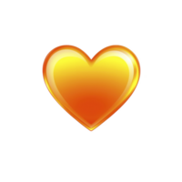 shiny orange heart symbol with gradient effect, conveying warmth and affection. heart is centered on transparent background, making it versatile for various design uses png
