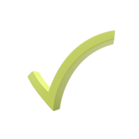green check mark symbol on transparent background, representing approval or completion. check mark is slightly tilted, giving dynamic and positive impression png