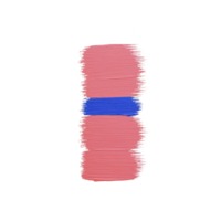 vertical stack of three pink brush strokes with single blue brush stroke in middle creates striking contrast. abstract design is simple yet visually engaging png