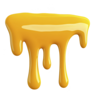 Vibrant yellow liquid drips smoothly, creating glossy and fluid appearance. texture is thick and shiny, resembling honey or paint, with playful and artistic vibe png