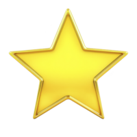 Shiny golden star with smooth surface and reflective glow, symbolizing excellence and achievement. star is five pointed and stands out against plain background png