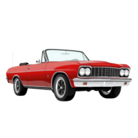 Classic red convertible car with sleek design and vintage appeal, featuring chrome accents and soft top, evokes sense of nostalgia and freedom png