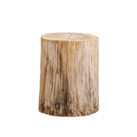 Rustic wooden log stool with natural texture and earthy tones, perfect for adding touch of nature to any interior or outdoor space. Its simplicity and charm make it versatile png