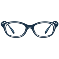 Pair of stylish blue eyeglasses with classic frame design, perfect for modern and sophisticated look. glasses feature sleek and simple aesthetic, suitable for everyday wear png