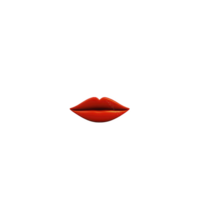 Pair of glossy red lips is centered on plain background, showcasing bold and striking appearance. lips are slightly parted, adding touch of allure and sophistication png