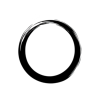 Simple black hand drawn circle on transparency background, resembling Zen enso symbol, representing simplicity and mindfulness png