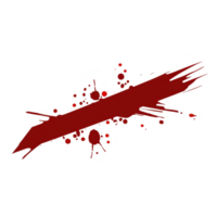 Red paint splatter with bold, jagged streak and scattered droplets on transparent background, evoking sense of dynamic energy and creativity png