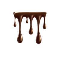 Stream of rich, glossy chocolate drips down, creating tempting and indulgent visual. smooth texture and deep brown color evoke sense of sweetness and luxury png