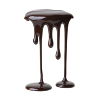 Rich, glossy chocolate syrup drips smoothly, creating tempting and indulgent visual. dark, luscious liquid forms elegant streams, evoking sense of sweetness and luxury png