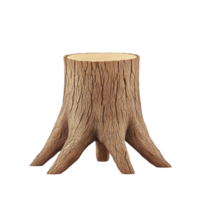 Realistic tree stump with detailed bark texture and roots extending outward, isolated on transparency background. stump natural appearance evokes sense of rustic charm and nature png