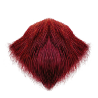Vibrant, abstract 3D rendering features symmetrical, fur like texture shades of red and black, creating dynamic and eye catching visual. design resembles geometric shape with soft, tactile png