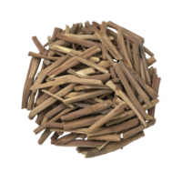 Pile of dried, brown wooden sticks arranged in circular shape, isolated on transparency background. sticks vary in size and texture, creating natural and rustic appearance png