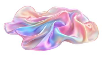 Abstract iridescent fabric, showcasing a dynamic and colorful design. png