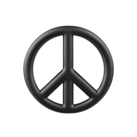A black peace symbol, representing harmony and non violence, is depicted against transparent background. simple design conveys message of unity and tranquility png