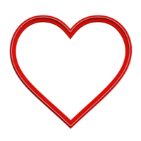 A red heart outline on transparency background symbolizes love and affection, often used in romantic or emotional contexts. simple design conveys warmth and connection png
