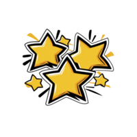 A cluster of vibrant yellow stars with bold outlines creates playful and energetic design, perfect for adding touch of whimsy to any project png