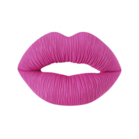 A Pink lips with textured surface create bold and vibrant visual. striking color and detailed texture make it eye catching design element png