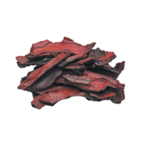 A Red wood chips are stacked in pile, showcasing their vibrant color and rough texture. These chips are often used for decorative purposes in gardens and landscaping, adding bold touch png