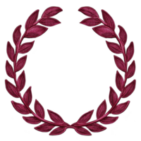 A vibrant red laurel wreath with detailed leaves, symbolizing victory and achievement, is depicted in this image. intricate design and bold color convey sense of elegance and triumph png