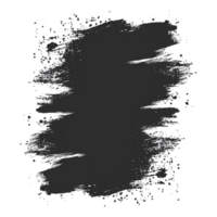 textured black brushstroke with rough edges on transparent background, creating artistic and bold effect. This abstract design is ideal for creative projects and digital art png