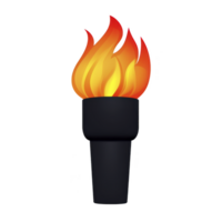vibrant illustration de torche avec brillant, ardent flamme symbolisant énergie et passion. torche est représenté avec simple, audacieux conception, soulignant dynamique mouvement de flammes png