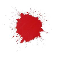 vibrant red paint splatter on transparency background creates striking contrast, evoking sense of energy and creativity. irregular shape and dynamic lines suggest movement and spontaneity png