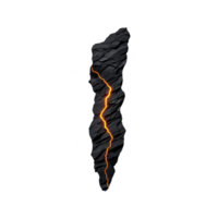 jagged crack in dark rock reveals glowing, fiery orange light within, creating dramatic and intense visual contrast. rugged texture of rock enhances sense of raw power and energy png