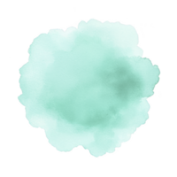 soft, abstract watercolor splash in shades of light teal creates calming and artistic effect. textured edges and gentle color gradient add depth and interest to design png