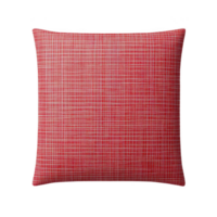 red plaid cushion with simple, elegant design is shown against plain background. pattern features intersecting lines creating classic checkered look, perfect for home decor png