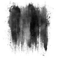 This features textured black and gray paint splatter with vertical brush strokes, creating abstract and artistic effect. rough edges and varying shades add depth and interest png