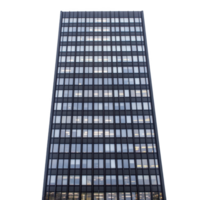 tall, modern office building with grid of windows reflecting sky, showcasing urban architecture and corporate design. structure stands prominently against clear background png