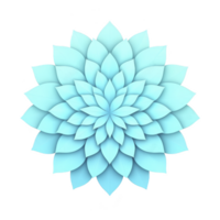 symmetrical, layered blue flower design with mandala like appearance, featuring overlapping petals creating calming and harmonious pattern. gradient shades enhance its depth png