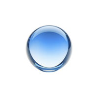 clear blue glass sphere with reflective surface, isolated on transparency background, creates sense of calm and simplicity. smooth, glossy texture enhances its elegant appearance png