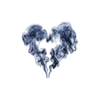 heart shaped formation of swirling blue smoke against transparency background creates mesmerizing and ethereal visual effect. delicate wisps of smoke intertwine gracefully png