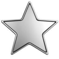 shiny silver star with metallic finish and smooth edges, reflecting light and creating sleek, modern appearance. star polished surface adds touch of elegance and sophistication png