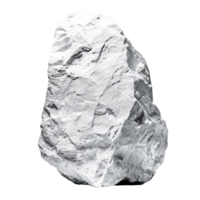 large, rough white rock with textured surface, isolated on transparency background, showcasing its natural form and rugged appearance png