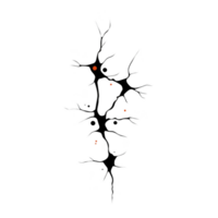 This depicts stylized illustration of neuron with branching dendrites and highlighted synapses, representing neural connections and communication in brain.neuron illustration png