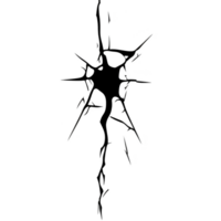 jagged, abstract black starburst design on transparency background, resembling crack or fracture. sharp, irregular lines create dynamic and edgy visual effect png