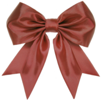 shiny red bow with glossy finish, featuring elegant loops and long tails, perfect for gift wrapping or festive decorations. vibrant color adds touch of sophistication and charm png