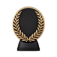 This features black and gold award plaque with laurel wreath design, symbolizing achievement and excellence. elegant design is suitable for various recognition events.award plaque with laurel png