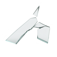 collection of broken glass shards isolated on transparency background, showcasing sharp edges and reflective surfaces. fragments vary in size and shape, creating abstract and dynamic composition png