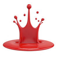 vibrant red liquid splash forms crown shape, captured mid motion against transparent background, showcasing dynamic movement and fluidity png