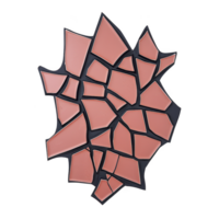 collection of irregular, pink geometric shapes arranged in mosaic pattern on transparency background, creating abstract and artistic design png