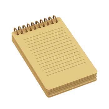 små spiral bunden anteckningsbok med fodrad sidor är visad, idealisk för spottar ner anteckningar eller idéer. anteckningsbok har enkel, praktisk design, perfekt för varje dag använda sig av png