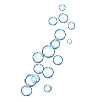 Bubbles floating against transparent background, creating light and airy atmosphere. bubbles vary in size, appearing delicate and translucent, with subtle blue tint png