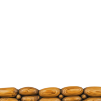 seamless wooden log border with natural texture, perfect for rustic designs. logs are arranged horizontally, showcasing their grain and knots, adding warmth and charm to any project png