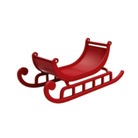 festive red sleigh with curved runners and classic design, perfect for holiday decorations or winter scenes. sleigh vibrant color and traditional style evoke sense of joy and nostalgia png