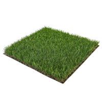 square piece of artificial grass with lush green blades is displayed, showcasing its realistic texture and vibrant color. synthetic turf is ideal for landscaping and sports fields png