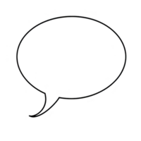 simple black outline of speech bubble on transparent background, perfect for adding text or creating comic style designs. minimalist design allows for versatile use in various creative projects png