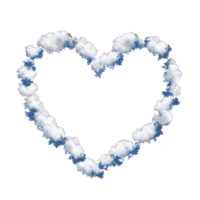 heart shaped cloud formation against clear blue sky, symbolizing love and serenity. fluffy white clouds create soft and dreamy atmosphere, perfect for romantic or peaceful themes png
